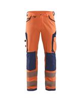 Blåkläder High-Vis werkbroek met 4-weg stretch zonder spijkerzakken 11971642 | High Vis Oranje/Marineblauw | Maat 48 - 7330509840818 - thumbnail