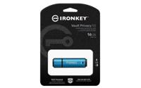 Kingston IronKey Vault Privacy 50 Series USB-stick Retail 16 GB Zwart/blauw IKVP50/16GB USB-A 3.2 Gen 1 - thumbnail