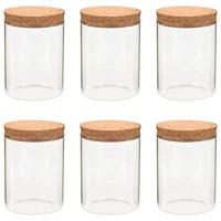VidaXL Opbergpotten met kurken deksel 6 st 650 ml glas - thumbnail
