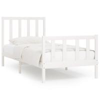 Bedframe massief hout wit 100x200 cm - thumbnail