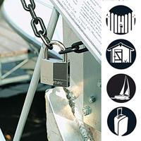 Masterlock 30mm - 17mm stainless steel shackle, 5mm diam. - double locking - 4-pi - 639EURD - thumbnail