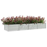 Plantenbak verhoogd 320x80x45 cm gegalvaniseerd staal zilver - thumbnail