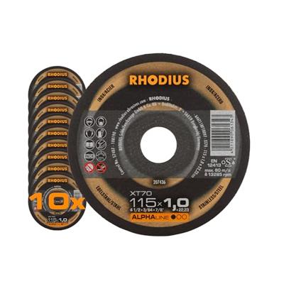 Rhodius XT70 BOX 208225 Doorslijpschijf recht 115 mm 10 stuk(s) RVS, Staal