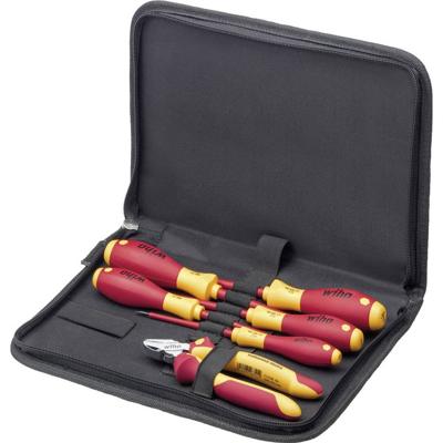 Wiha VDE-Schraubendrehersatz mit Seitenschneider 6tlg in Tasche 33969 Gereedschapsset Electricien Incl. tas 6-delig Wiha VDE-Schraubendrehersatz mit Seitenschneider 6tlg in Tasche 33969 Gereedschapsset Electricien Incl. tas 6-delig