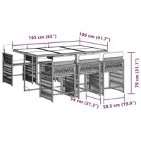 7-delige Tuinset met kussens poly rattan gemengd beige - thumbnail
