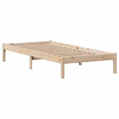 Bed met boekenkast zonder matras massief grenenhout 100x200 cm