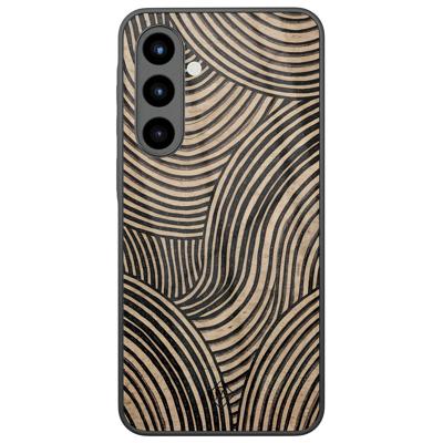 Samsung Galaxy A57 glazen hardcase - Ebony waves