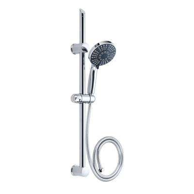 ADRIA doucheset, 5 functies, stang 63 cm, chroom antikalk nozzles 4 selecteerbare jets en waterstop functie douchekop: Ø ca. 12,5 cm stang van metaal, lengte: ca. 63 cm wandbevestiging in ho