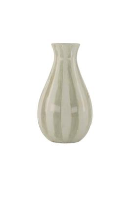 Zusss Vaasje Keramiek Streep Smal Wit Zand
