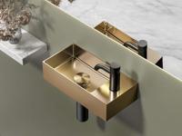 Wastafel Roestvrije Staal incl. Afvoer Sapho Aurum 36,5x18 cm Koper Goud - thumbnail