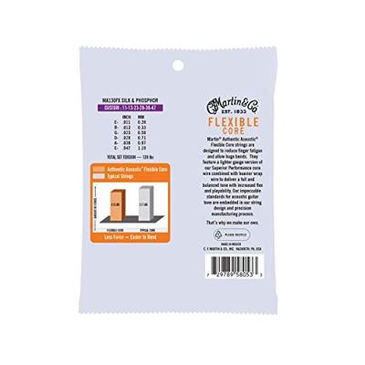 Martin Strings MA130FX Flexible Core Silk & Phosphor 11-47 Martin Strings MA130FX Flexible Core Silk & Phosphor 11-47