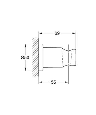 GROHE Rainshower Handdouchehouder - niet verstelbaar - ronde rozet - brushed hard graphite 27074al0 - thumbnail