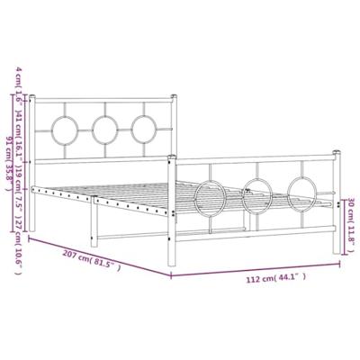 Bedframe met hoofd- en voeteneinde metaal zwart 107x203 cm Bedframe met hoofd- en voeteneinde metaal zwart 107x203 cm