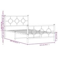 Bedframe met hoofd- en voeteneinde metaal zwart 107x203 cm - thumbnail