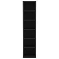 Cd-kast 21x20x88 cm bewerkt hout zwart - thumbnail