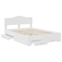 Bedframe met hoofdeinde met lade Wit 140 x 190 cm Bewerkt hout - thumbnail
