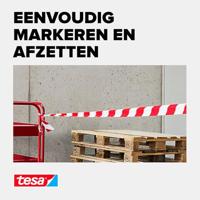 Waarschuwingslint tesa 100mx80mm rood wit | 4 stuks - thumbnail
