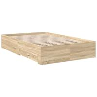 Bedframe met lade met opslag Bruin 120 x 190 cm Bewerkt hout - thumbnail