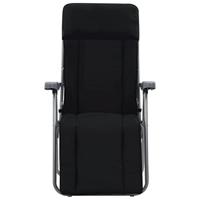 VidaXL Opklapbare stoelen met kussens, 2 stuks, zwart - thumbnail