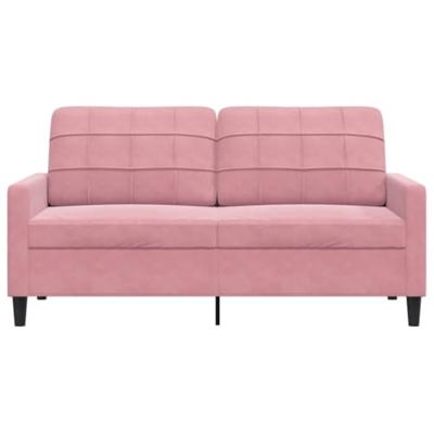 Tweezitsbank 140 cm fluweel roze