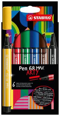 Viltstift stabilo pen 68/6 max arty 6st assorti | 6 stuks