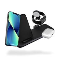 ZENS Aluminium Series 4 in 1 Stand Wireless Charger + Watch ZEDC15B/00 Inductielader Uitgangen Qi-standaard, USB-A Zwart - thumbnail