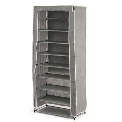 Schoenenrek Kipit Zwart Grijs Stof Plastic 58 x 32 x 157 cm