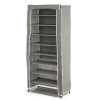 Schoenenrek Kipit Zwart Grijs Stof Plastic 58 x 32 x 157 cm - thumbnail