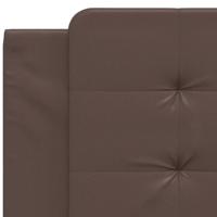 Hoofdbordkussen 100 cm kunstleer bruin - thumbnail