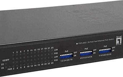 LevelOne FGP-2602 Unmanaged Fast Ethernet (10/100) Power over Ethernet (PoE) Zwart - [FGP-2602W380]