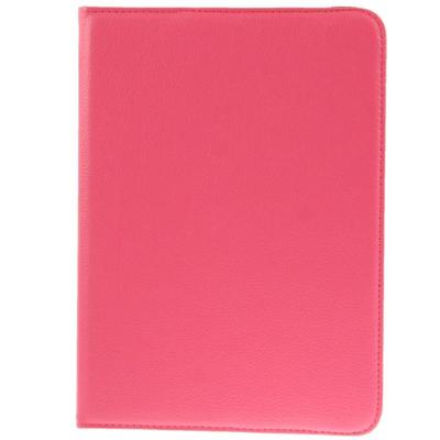 360 graden draaiend Litchi structuur lederen hoesje met houder voor Samsung Galaxy Tab 4 10.1 / SM-T530 (hard roze)