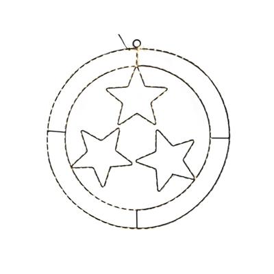 LED Kersthanger ring sterren zwart 50cm
