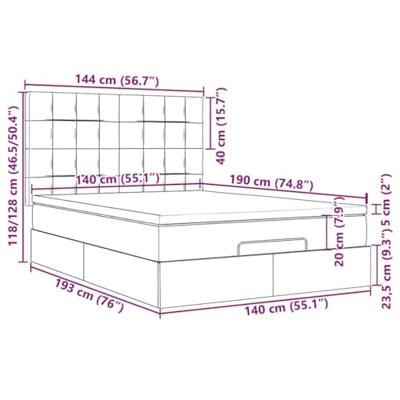 Ottoman bed met matrassen en LED's 140x190cm fluweel zwart