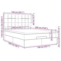 Ottoman bed met matrassen en LED's 140x190cm fluweel zwart - thumbnail