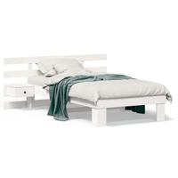 Bedframe met lade met hoofdeinde Wit 100 x 200 cm Massief grenenhout - thumbnail