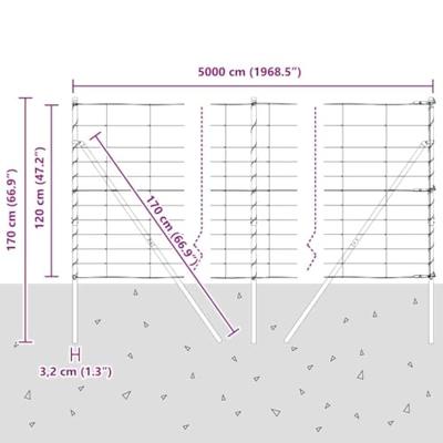 Weidehekwerk Zilver 50 x 1.2 m Gegalvaniseerd staal