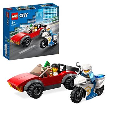 LEGO City - Achtervolging auto op politiemotor constructiespeelgoed 60392 - thumbnail