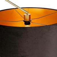 QAZQA Moderne vloerlamp goud velours kap zwart 50 cm - Editor - thumbnail