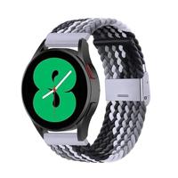 By Qubix - Compatible met Garmin Vivomove 3 / HR/Luxe/Sport/Style/Trend - Braided nylon bandje - Grijs/zwart - Compatible Garmin bandje - Bandbreedte: 20mm - thumbnail