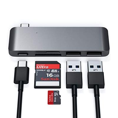 SATECHI USB-C Pass-Through Combo Hub – Compatibel Met 2020/2018 iPad Pro/MacBook Pro En Meer - Niet ondersteund op Apple M1 Mac-apparaten (Spacegrijs)
