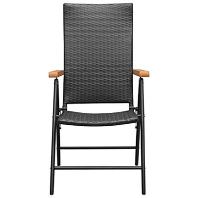 Tuinstoelen 4 st poly rattan zwart