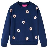 Kindertrui bloemenprint 116 marineblauw - thumbnail
