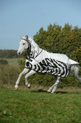 Bucas Buzz-off Rain Zebra fn zwart/wit maat:195