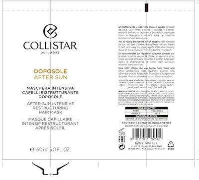 Collistar After-Sun Intens. Restruct. Hair Mask 150ml Maskers - thumbnail