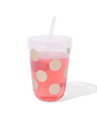 HEMA Drinkbeker met rietje gouden stip