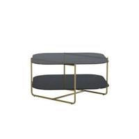 Nohr Salontafel 'Nadir' Glas en marmerlook, 85 x 85cm - thumbnail