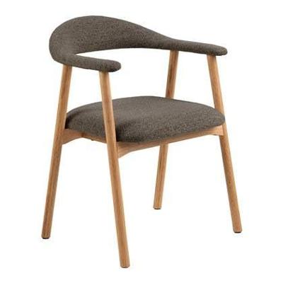 Bendt Eetkamerstoel 'Gerado' Eikenhout en Bouclé, kleur Taupe