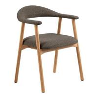 Bendt Eetkamerstoel 'Gerado' Eikenhout en Bouclé, kleur Taupe - thumbnail
