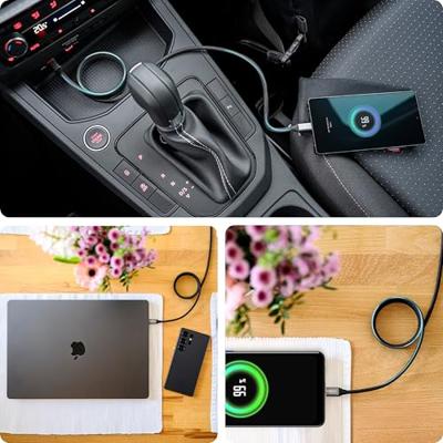 Ansmann 1700-0187 USB-kabel Apple Lightning stekker, USB-C stekker 120 cm Zwart Textielmantel