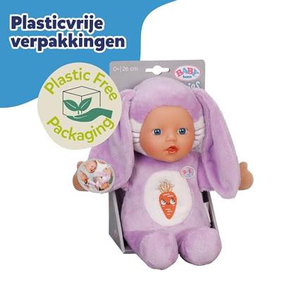 BABY BORN - Zachte konijnenpop met oortjes en vingerzakjes - 26 cm - Pasgeboren
